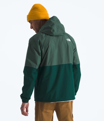 The North Face Antora Rain Hoodie back view showcases streamlined fit for everyday layering