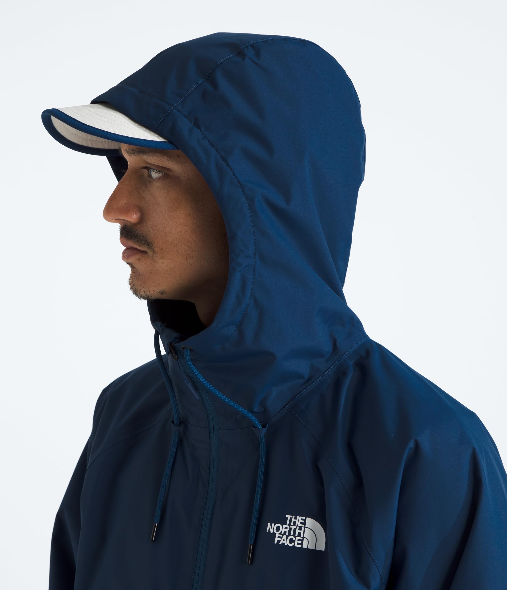 The North Face Antora Rain Hoodie Estate Blue DryVent 2L construction delivers windproof protection