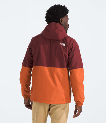 The North Face Antora Rain Hoodie fabric close-up showcases DryVent 2L shell with non-PFC DWR finish.