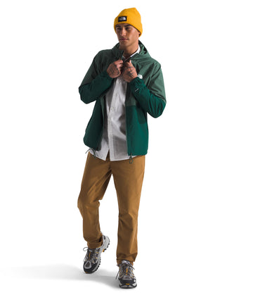The North Face Antora Rain Hoodie hood adjustment highlights customizable coverage during showers