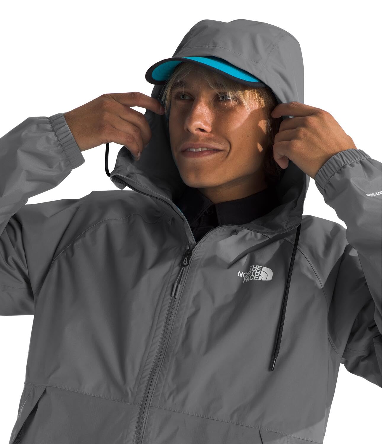 The North Face Antora Rain Hoodie upper neck zipper garage reduces snagging