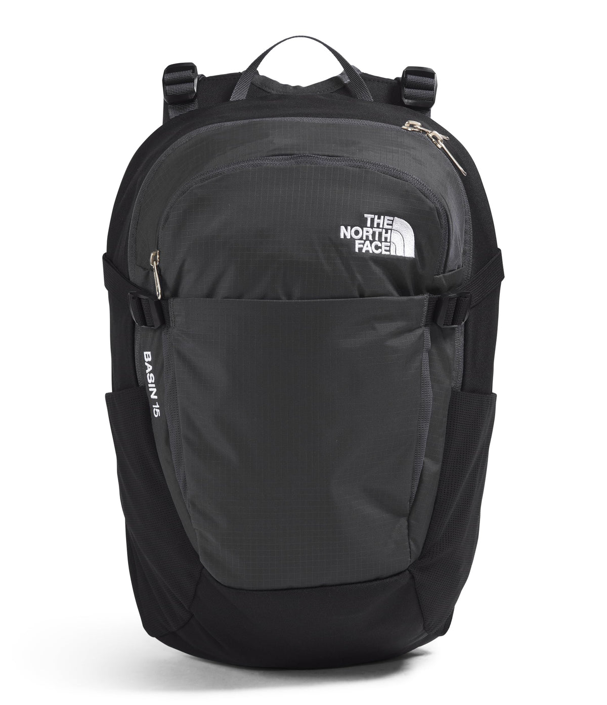 The North Face Basin 15L front view, compact daily pack for town or trail.