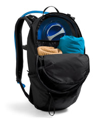 The North Face Basin 18L hydration sleeve in main compartment stores a layer.