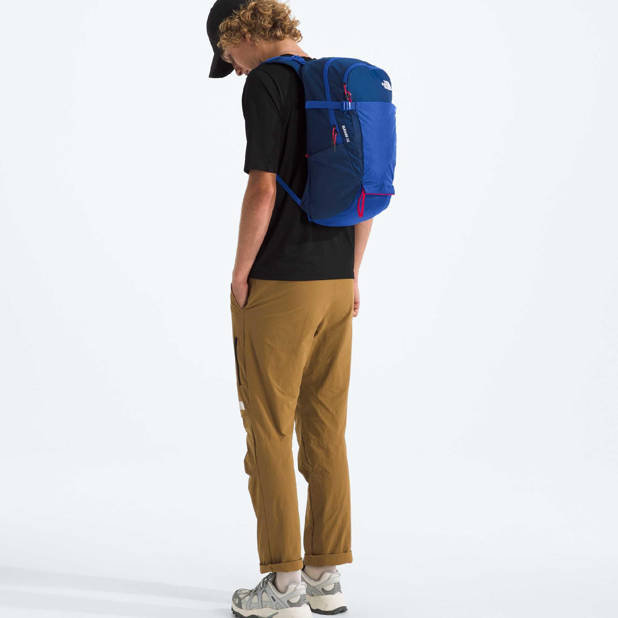 Basin 24L daypack features DWR finish for durable weather resistance.