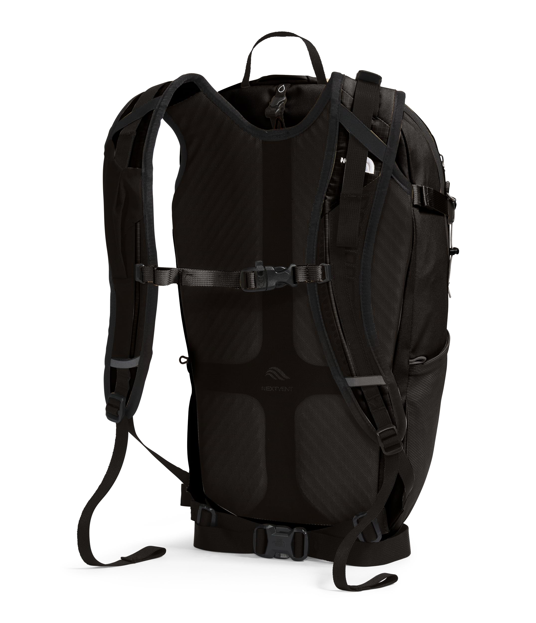 The North Face Basin 24L rain cover in use keeps gear dry during showers.