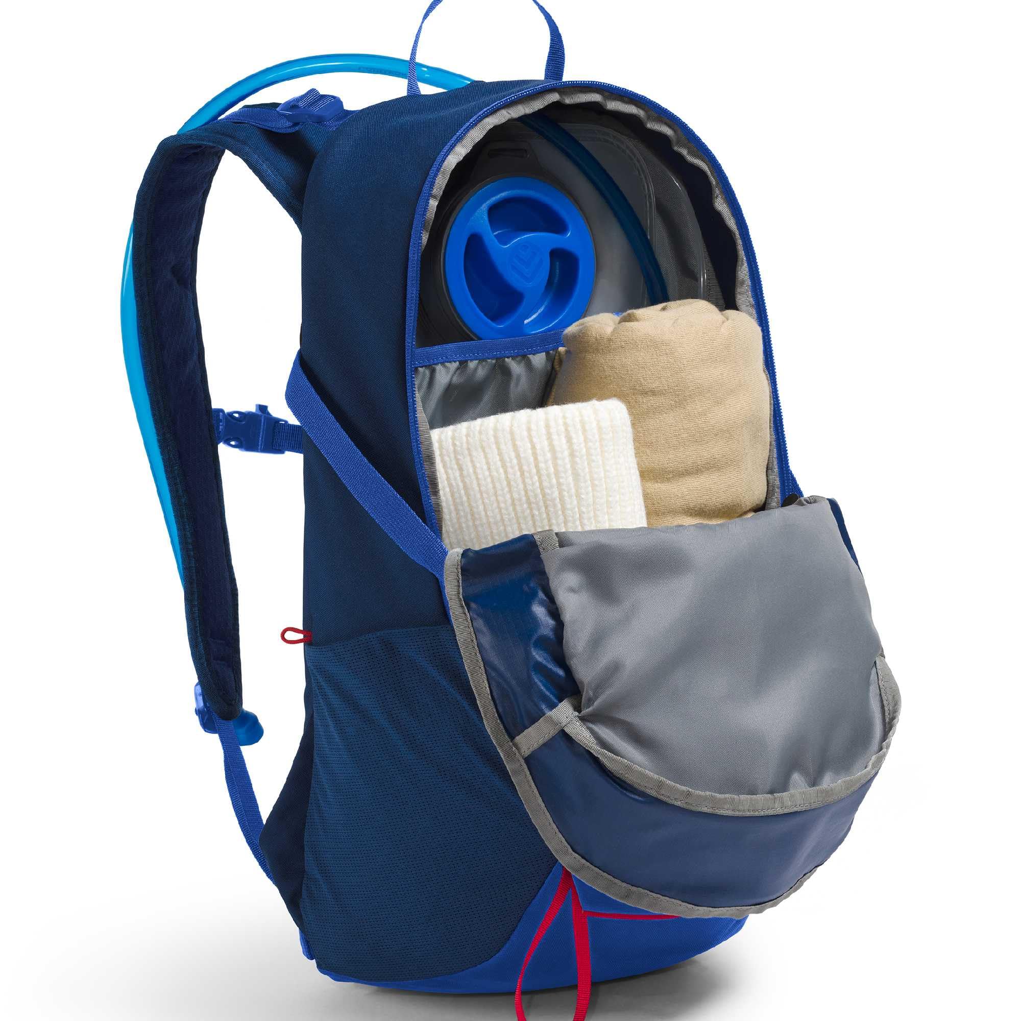 Side compression straps stabilize gear on The North Face Basin 24L.