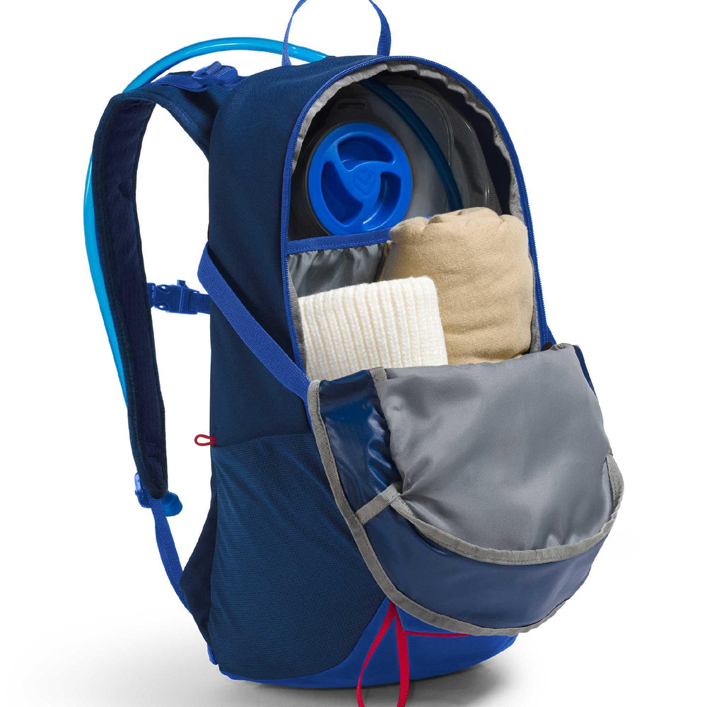 Side compression straps stabilize gear on The North Face Basin 24L.