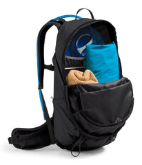 The North Face Basin 36L hipbelt area demonstrates a snug, supportive fit