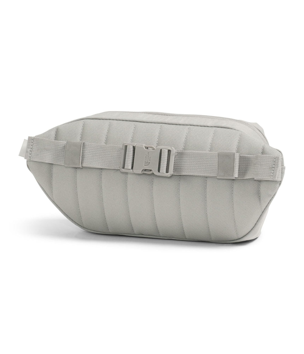 The North Face Berkeley Lumbar Bag side-strap demonstrates adjustable comfort for varied body types