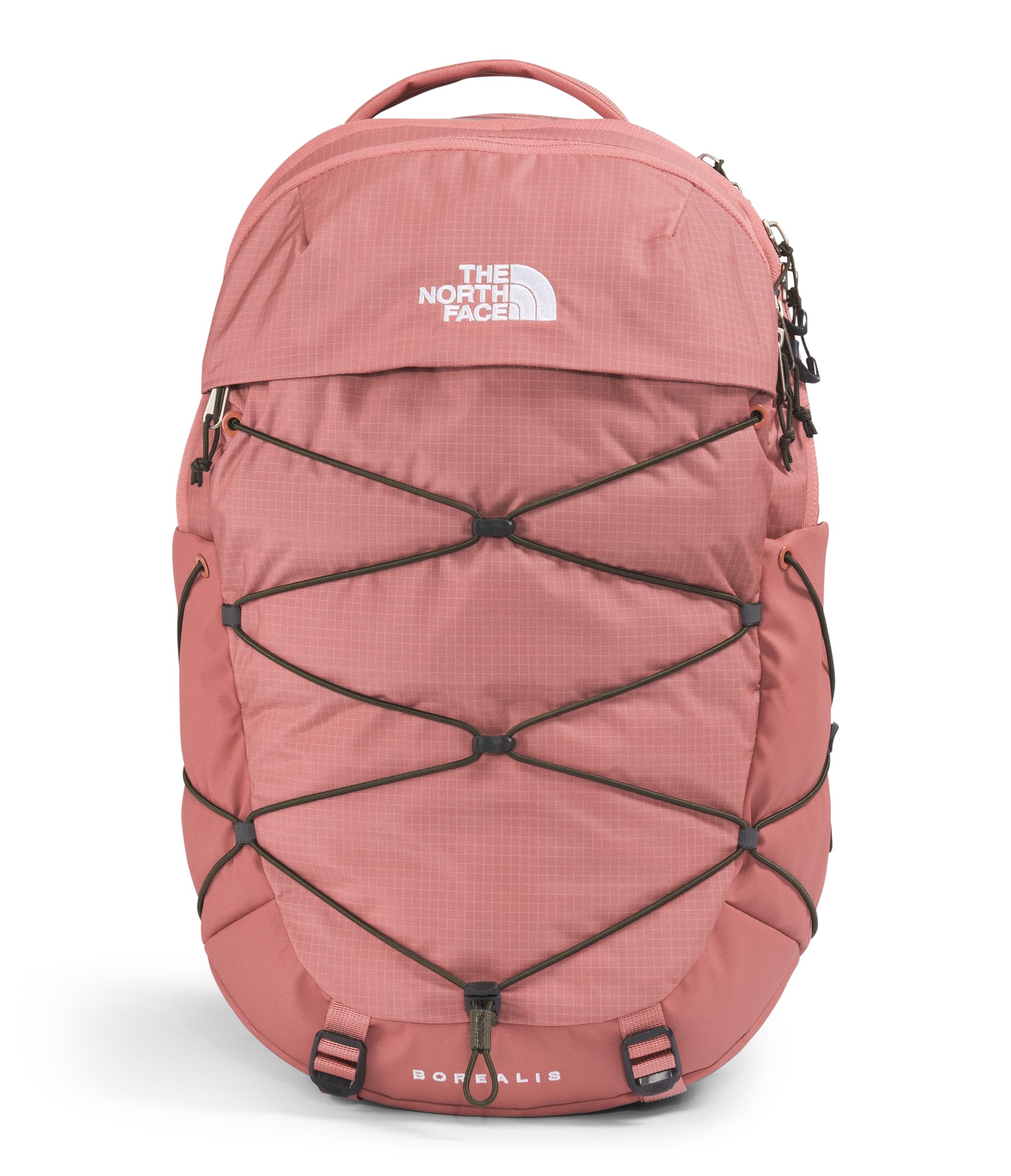 The North Face Borealis front view shows organized storage for daily commuting.