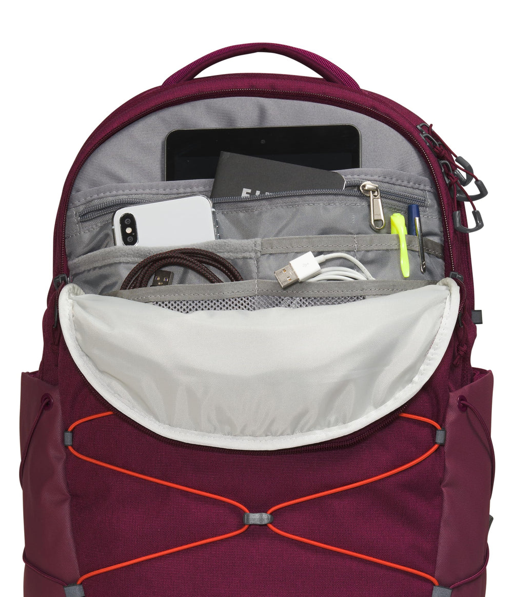The North Face Borealis in-use shows comfortable, hands-free carry for school or work.