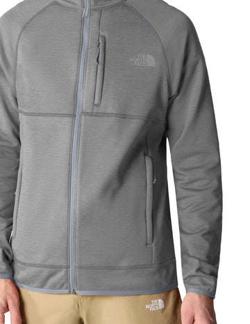 The North Face Canyonlands full zip fleece texture showcases recycled fabric softness.