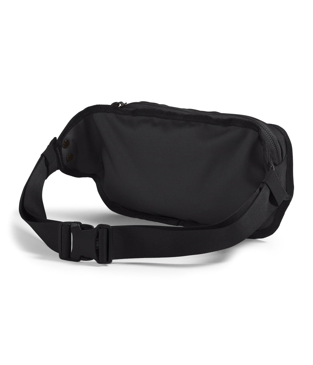 The North Face Explore Hip Pack rear view showing secure pockets and streamlined silhouette