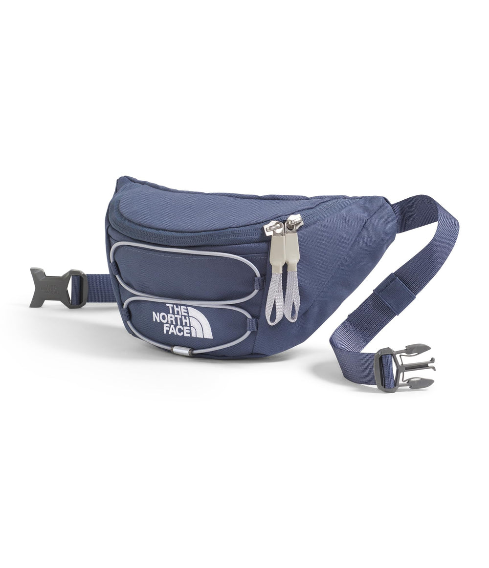 The North Face Jester Lumbar Pack front view with bungee system for quick-access essentials.