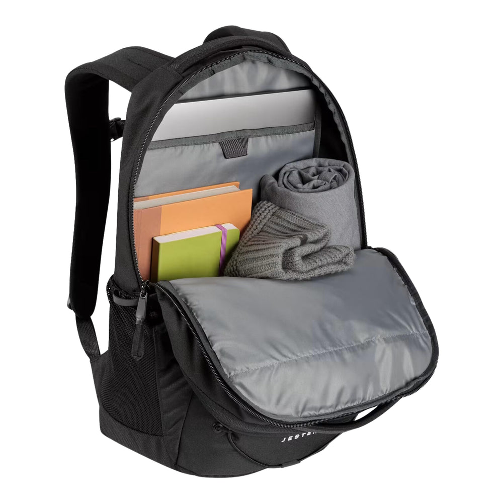 The North Face Jester water bottle pockets double as storage on the move.