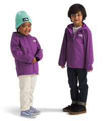 The North Face Kids' Zipline Rain Jacket front view showing overall fit and color in grape