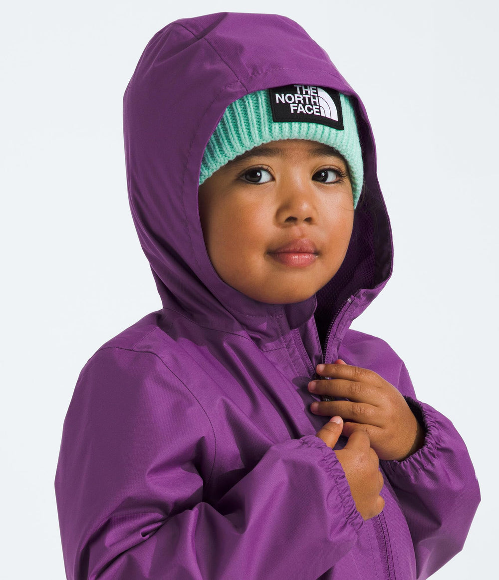 Hood close-up of The North Face Zipline Rain Jacket for sealed coverage
