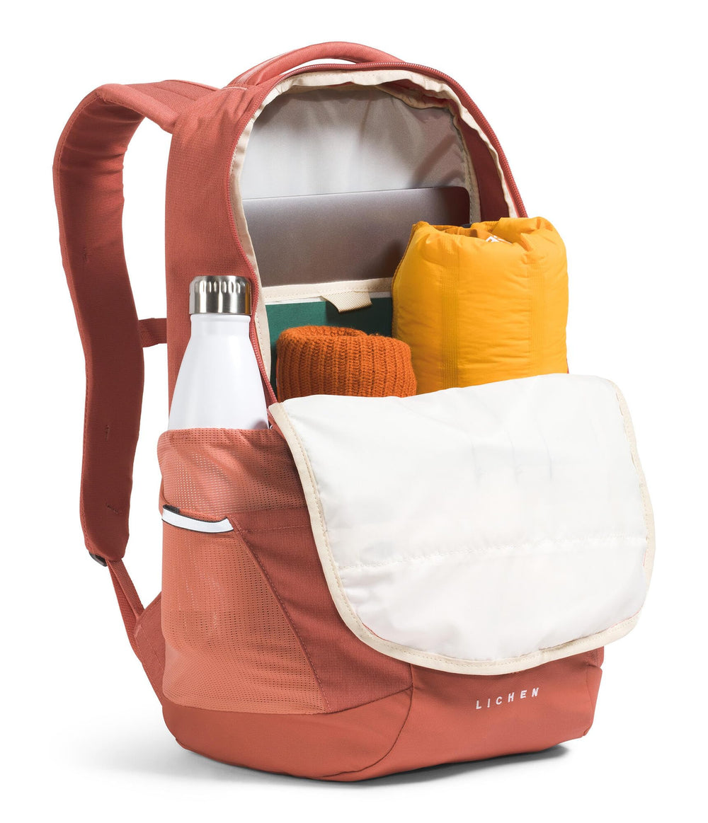 The North Face Lichen Daypack center-front zip offers quick access.