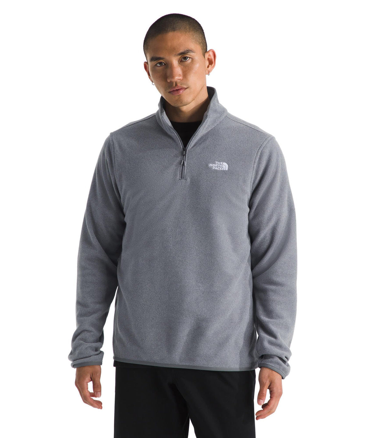 The North Face Men's Glacier Fleece Quarter Zip jacket front view offering versatile warmth
