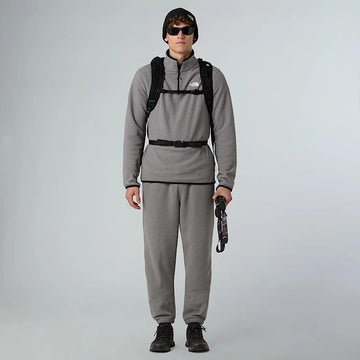 The North Face Men's Glacier Fleece Quarter Zip jacket hood cuff hem with stretch binding