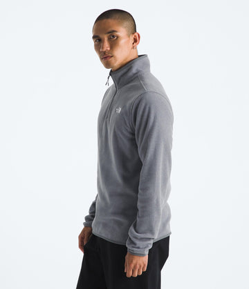 The North Face Men's Glacier Fleece Quarter Zip jacket side pocket detail securing essentials