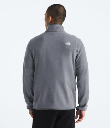 The North Face Men's Glacier Fleece Quarter Zip jacket texture closeup conveys soft microfleece feel