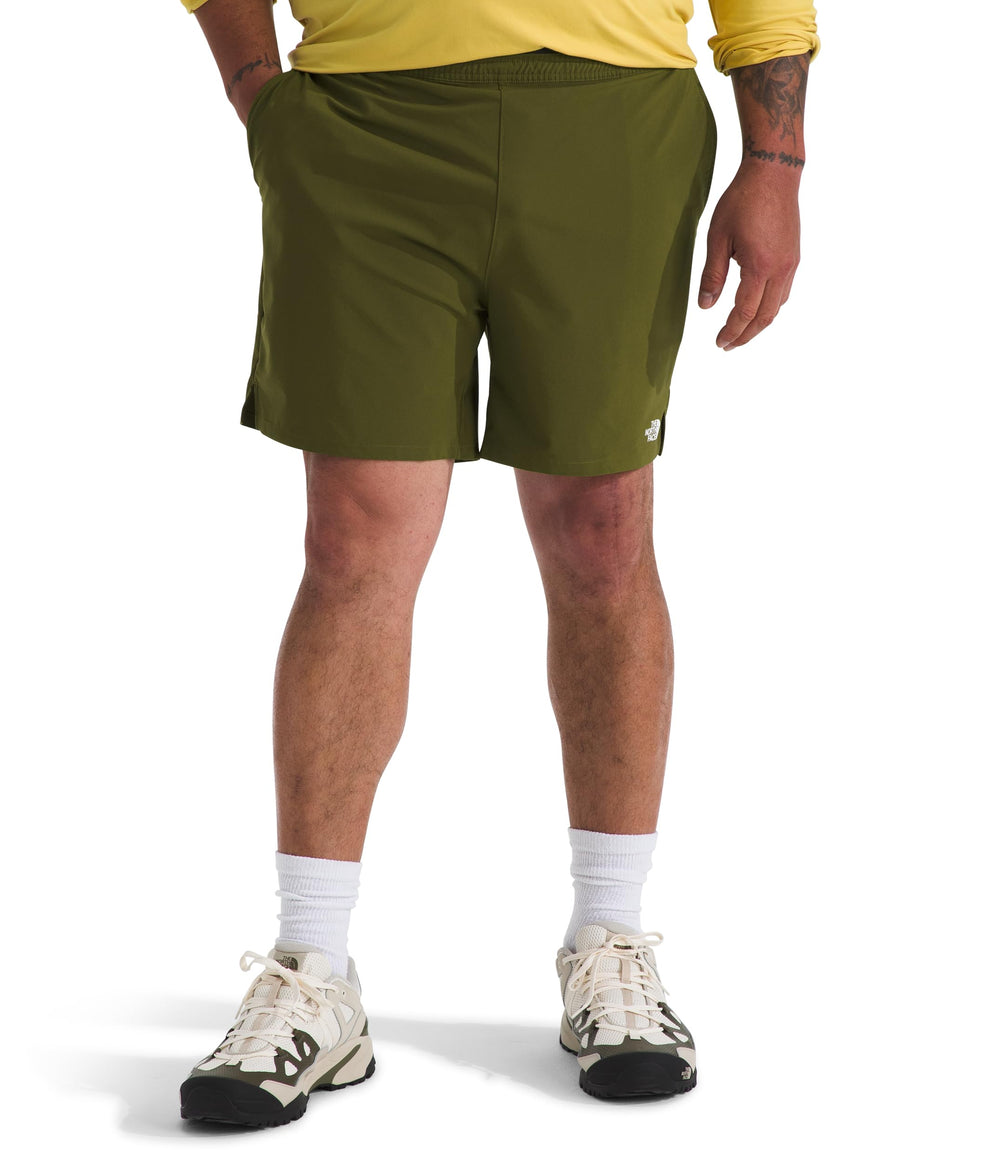The North Face Wander Short 2.0 front view in Forest Olive for daily adventures.