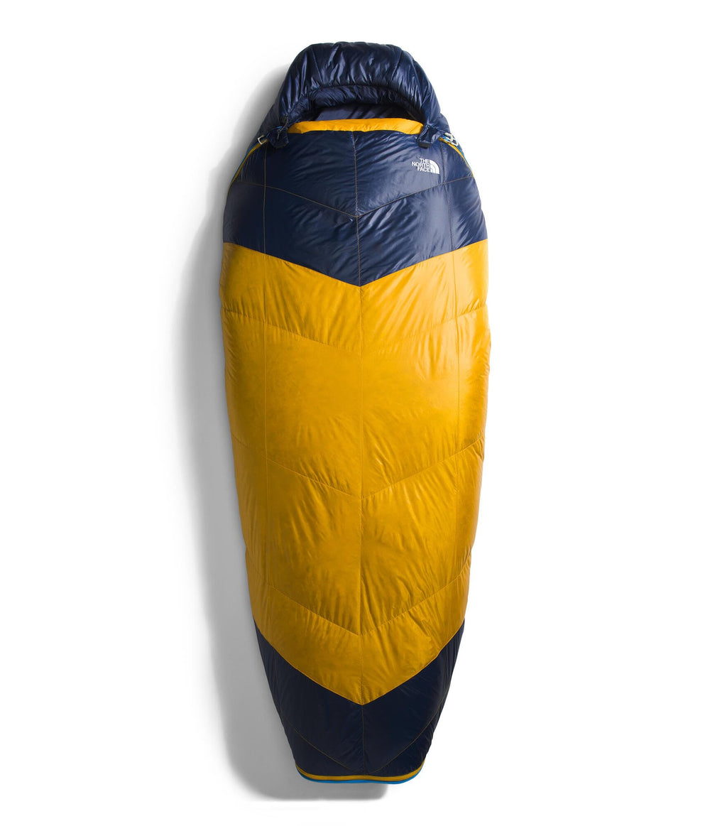 The North Face One Bag includes a fitted hood and pillow support.