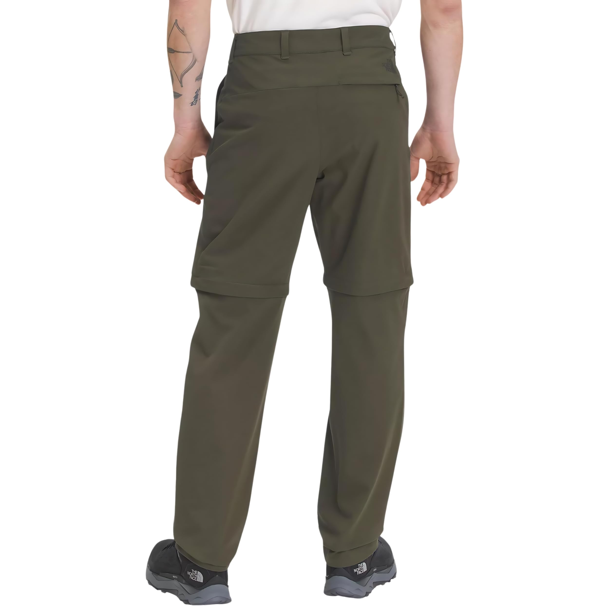 The North Face Paramount Convertible Pant zip-off leg close-up demonstrates quick conversion for varied conditions.