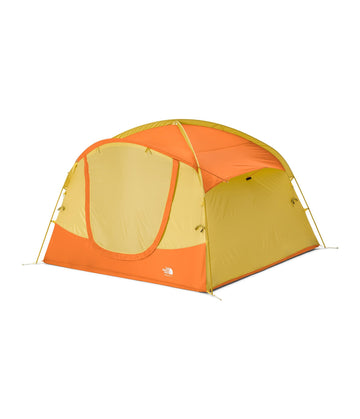 The North Face Sequoia 4 tent front view, spacious four-person shelter for group camping.