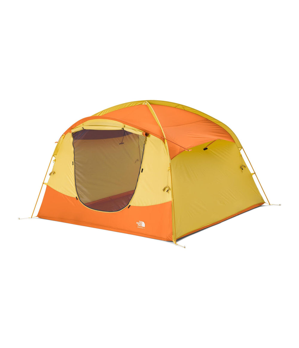 The North Face Sequoia 4 setup on-site highlighting easy assembly for group trips.