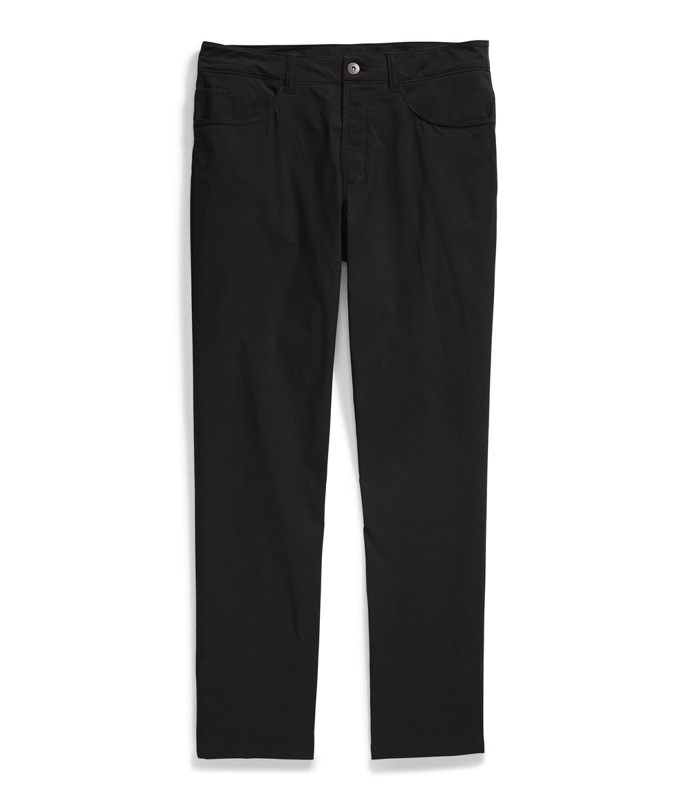 The North Face Sprag pant in use while hiking shows flexible movement.