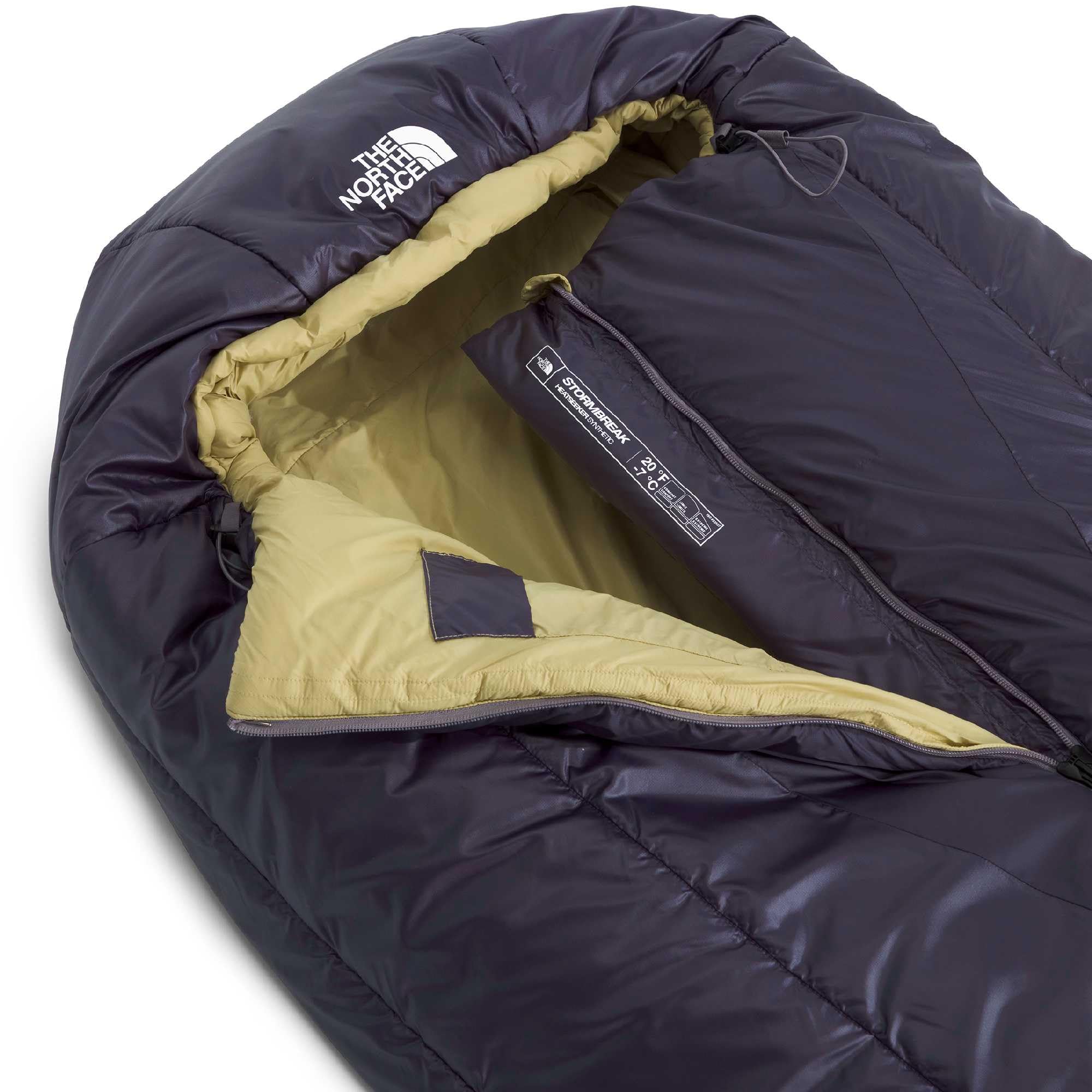 The North Face Stormbreak 20F stuffsack demonstrates compact packing and easy carry.