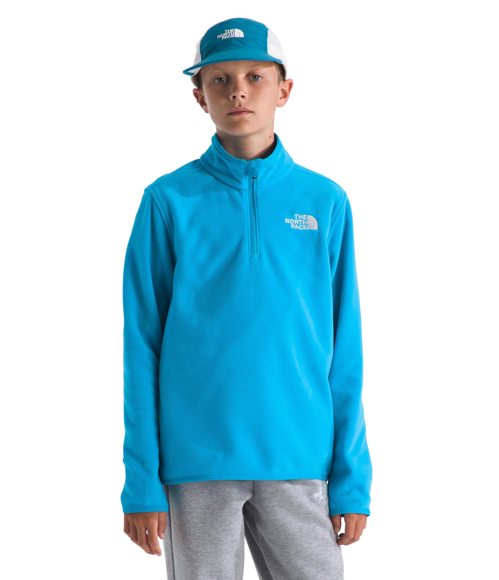 The North Face Teen Glacier Quarter-Zip Pullover sleeve movement supports active teens