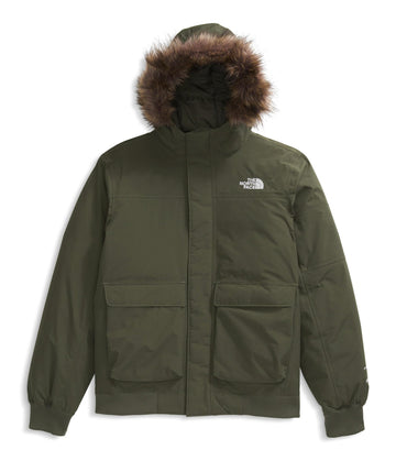 The North Face Teen McMurdo snow day styling highlights sustainable materials badge