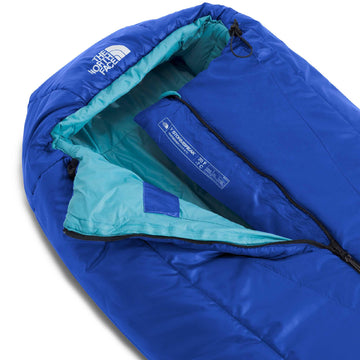 The North Face Teen Stormbreak 20F insulation detail emphasizes Heatseeker Pro warmth.