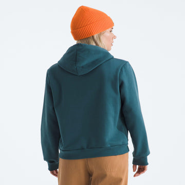 The North Face Teen Thermoball Hooded Jacket hood detail, extra protection during windy commutes.