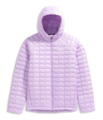 The North Face Teen Thermoball Jacket packable in-stuff sack proves lightweight travel-ready design.