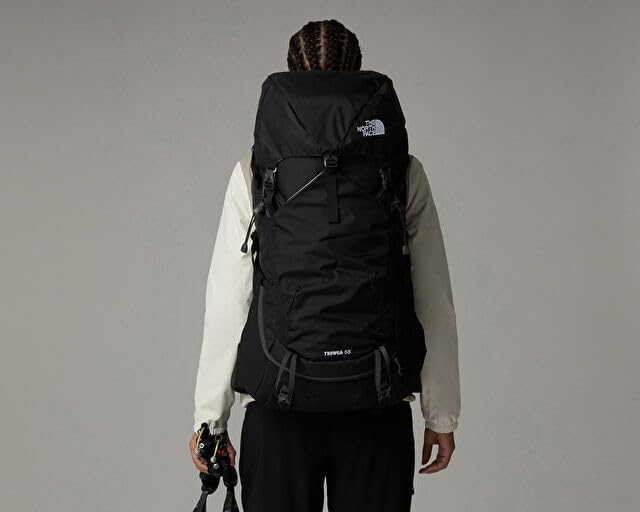 Terra 55 shown with pole attachment for secure trekking poles