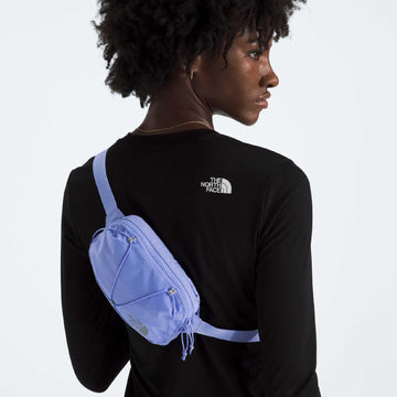 The North Face Terra Lumbar 1L external bungee and reflective webbing for visibility.