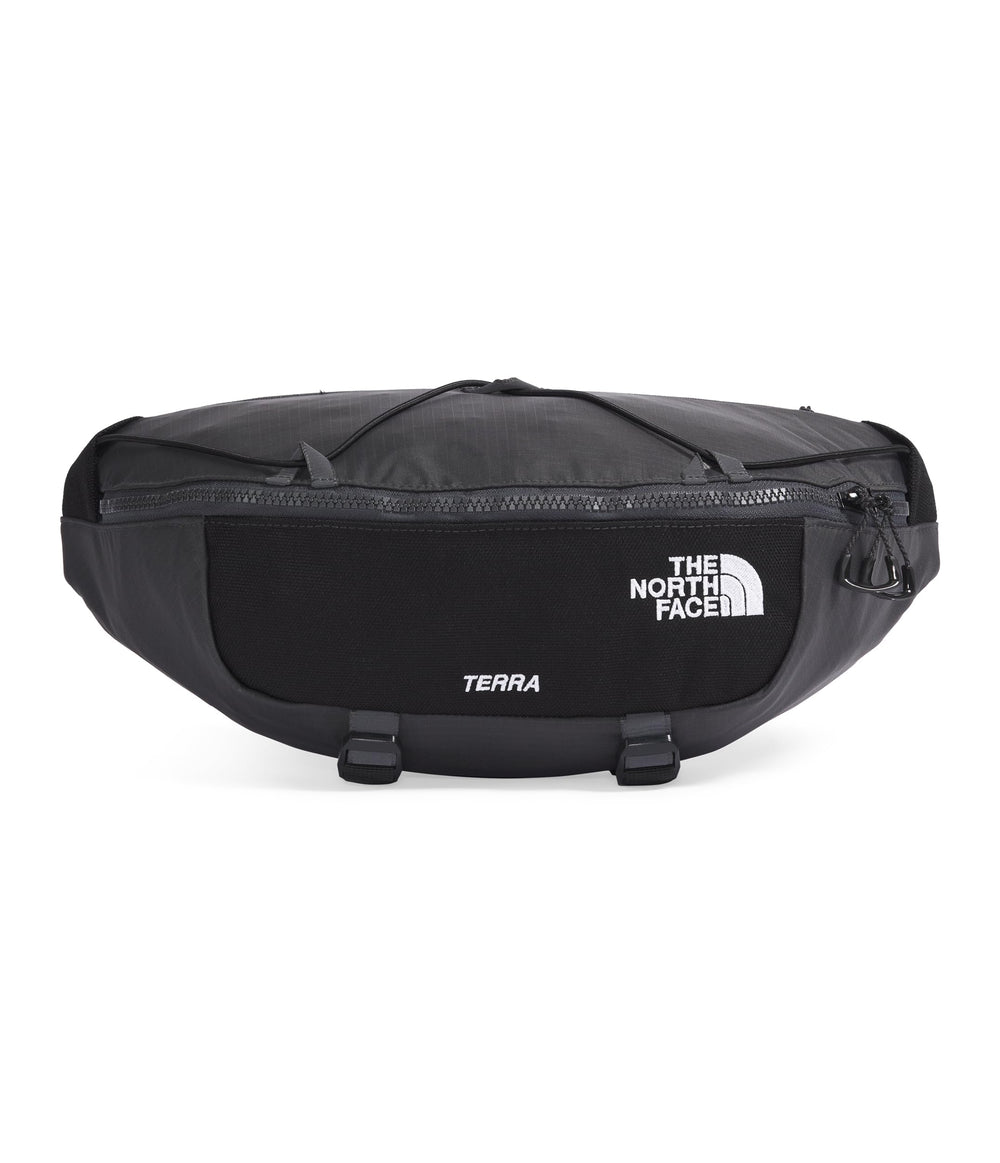 The North Face Terra Lumbar Hip Pack back view shows compact 6L storage for quick-access gear.