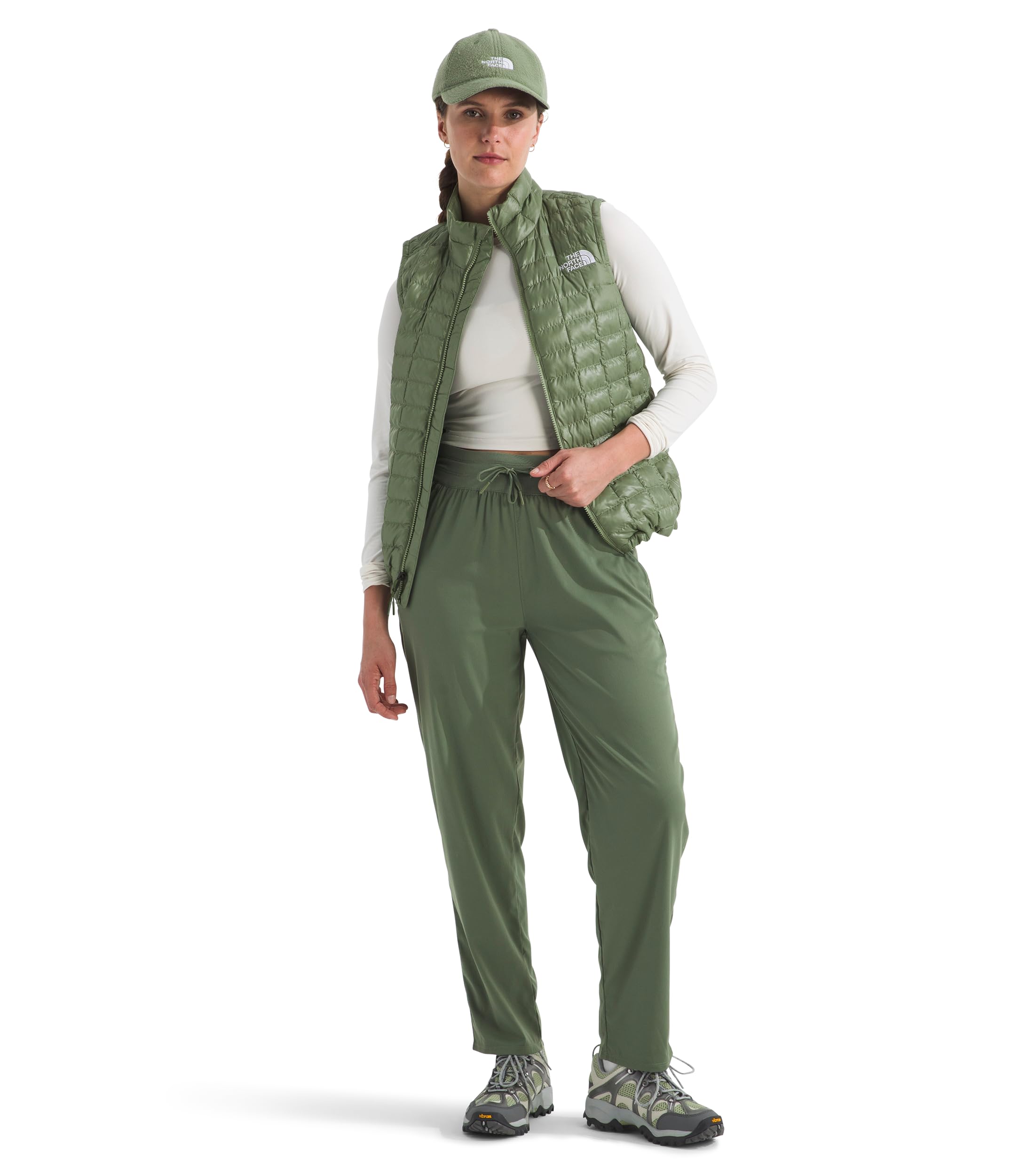 Hem cinch cord on ThermoBall vest offers adjustable fit for chilly commutes