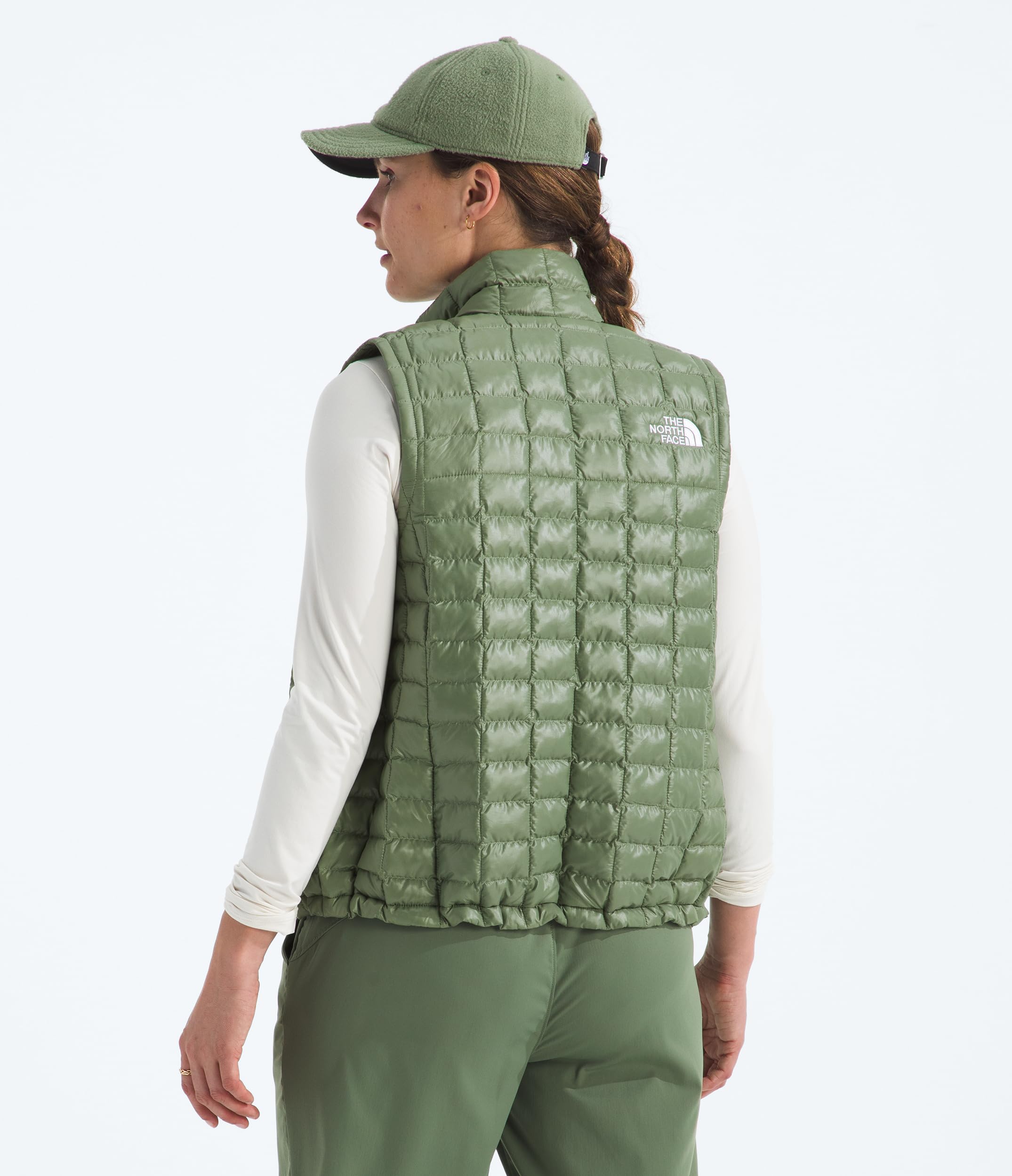 ThermoBall vest packed into its pocket demonstrates compact warmth for travel