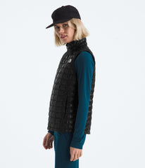 The North Face ThermoBall Vest side profile highlights a sleek, comfortable fit during commutes
