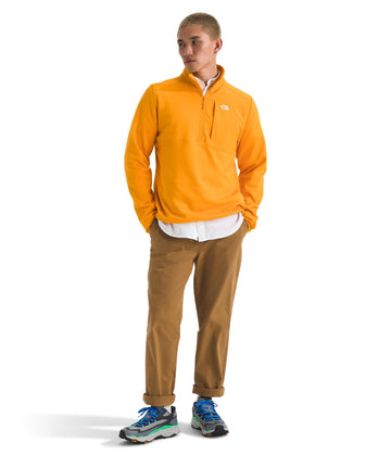 The North Face TNF Performance fleece quarter zip jacket elastic cuffs for warmth and mobility.