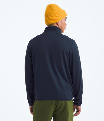 The North Face TNF performance fleece back view illustrating clean silhouette for city and trail