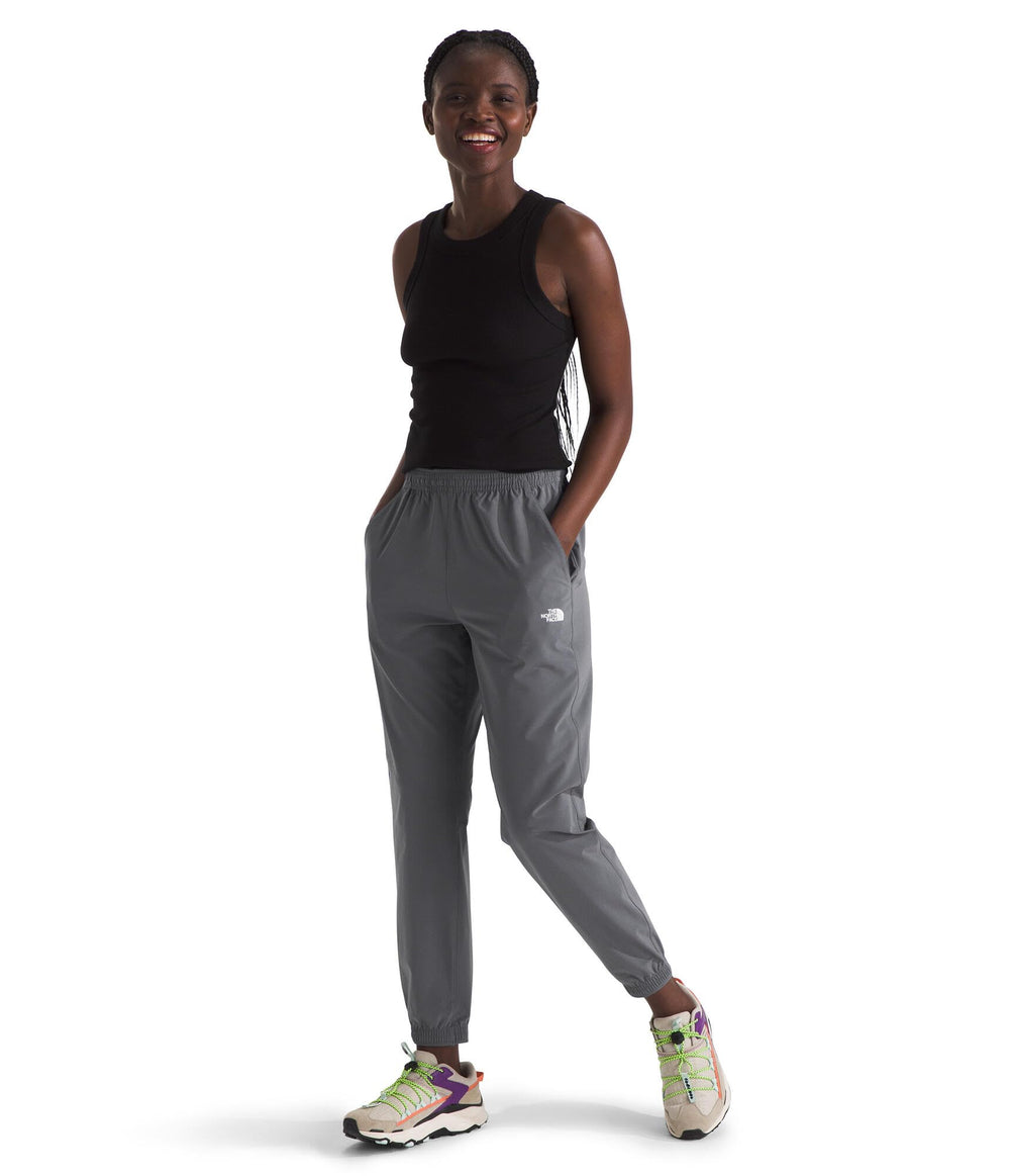 The North Face Wander Jogger 2.0 waistband detail demonstrates adjustable comfort with internal drawcord