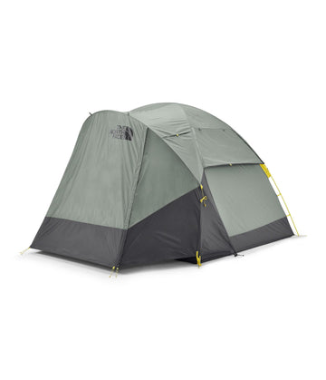 The North Face Wawona 4 tent exterior front view for quick family camping setup.