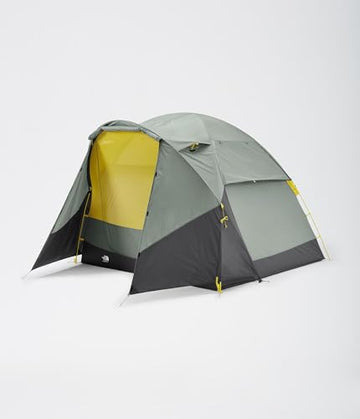 The North Face Wawona 4 tent large vestibule area for gear storage.