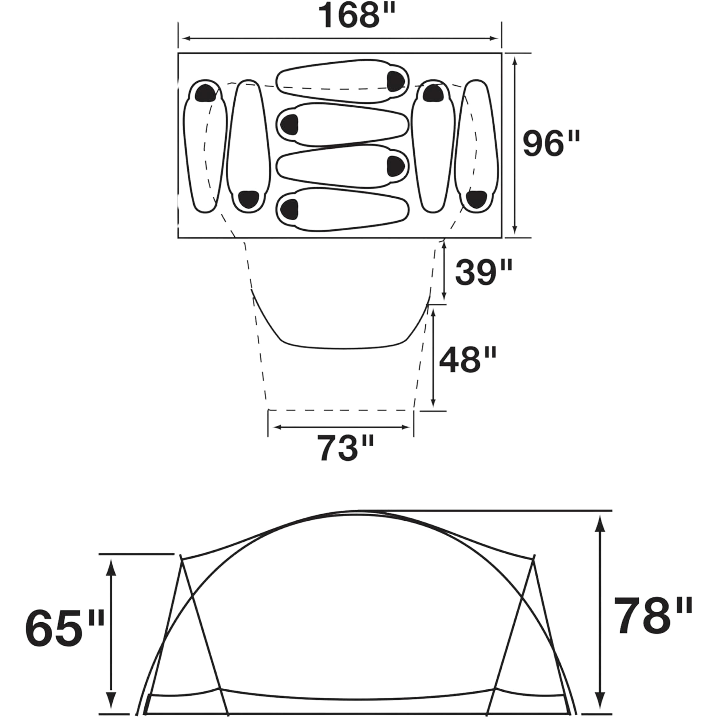 The North Face Wawona 8 vestibule entry provides extra gear storage and lounge space.